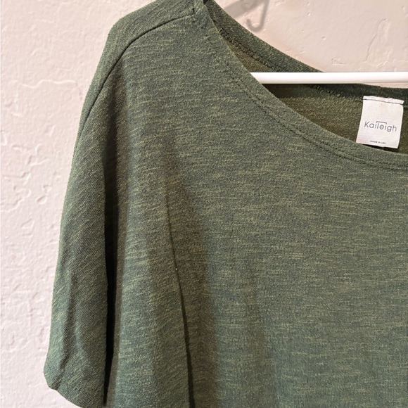 Kaileigh Olive Green One Shoulder Knit Top - Picture 5 of 7
